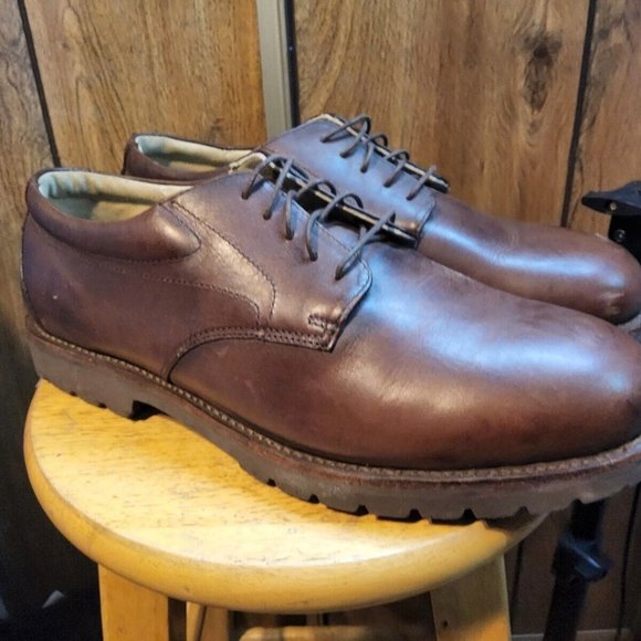 L.L. Bean RB42 04 Men\'s Walnut Brown Leather Lace Up Oxford Shoes Size US 13